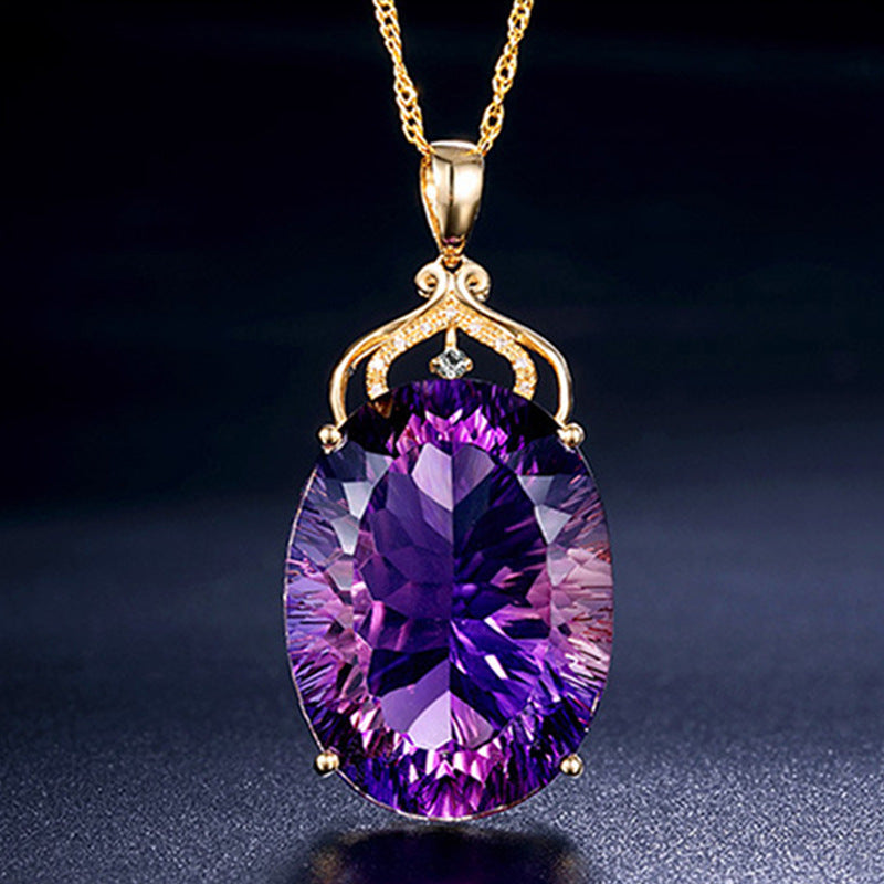 Wholesale Luxury Amethyst Alloy Necklaces